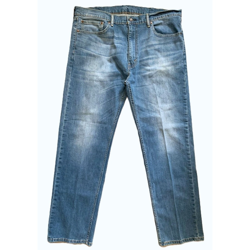 Classic Fit Levis 505 Jeans Men's 40 x 32 Blue Denim Straight Leg Distressed